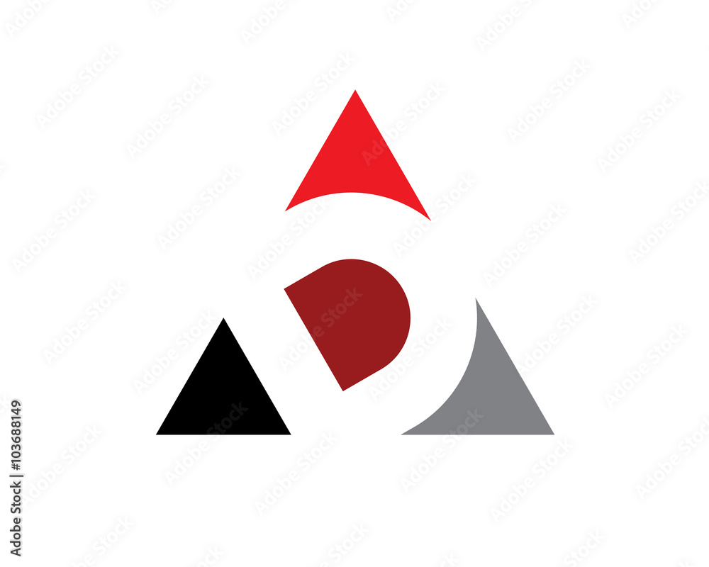 Fototapeta premium letter d negative space on triangle