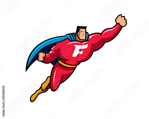 superhero flying alone peacefully clear background