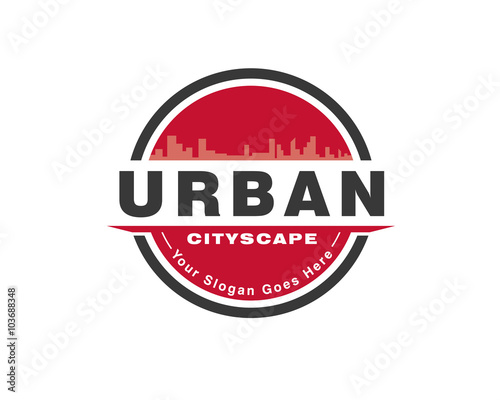 Urban cityscape emblem