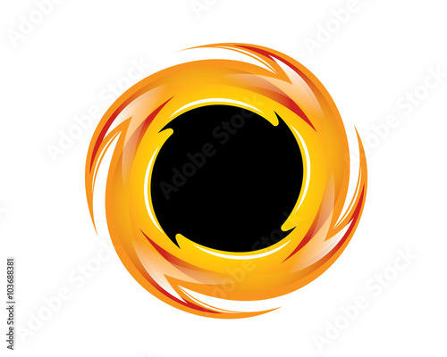 yellow circular flame