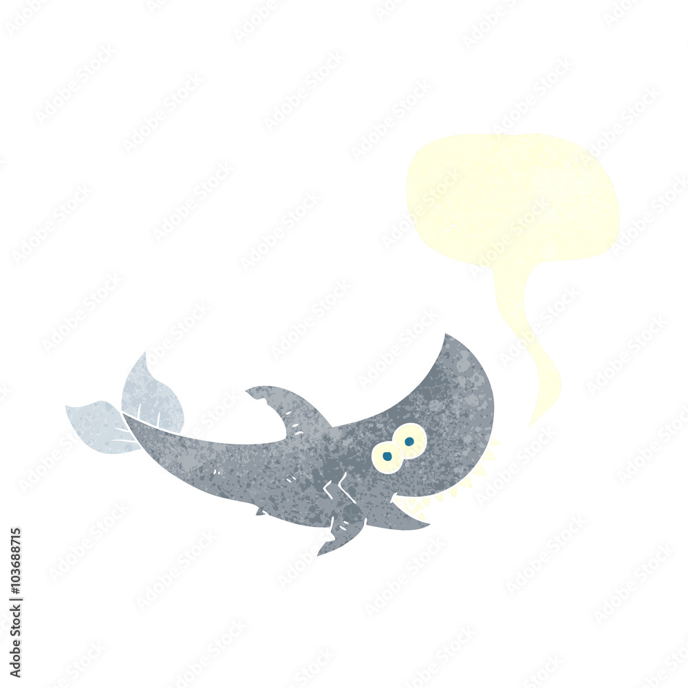 Fototapeta premium retro speech bubble cartoon shark