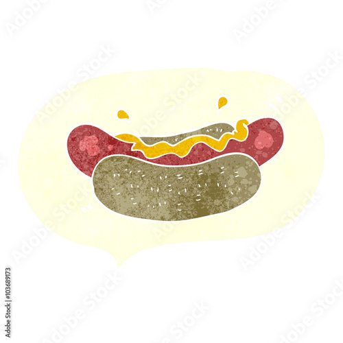 retro speech bubble cartoon hotdog