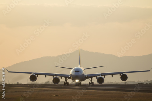 Plane in airport runway