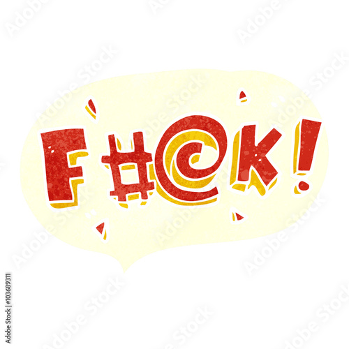 retro speech bubble cartoon swearword