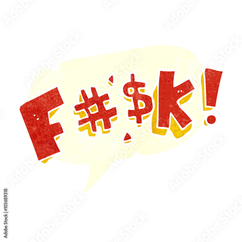 retro speech bubble cartoon swearword