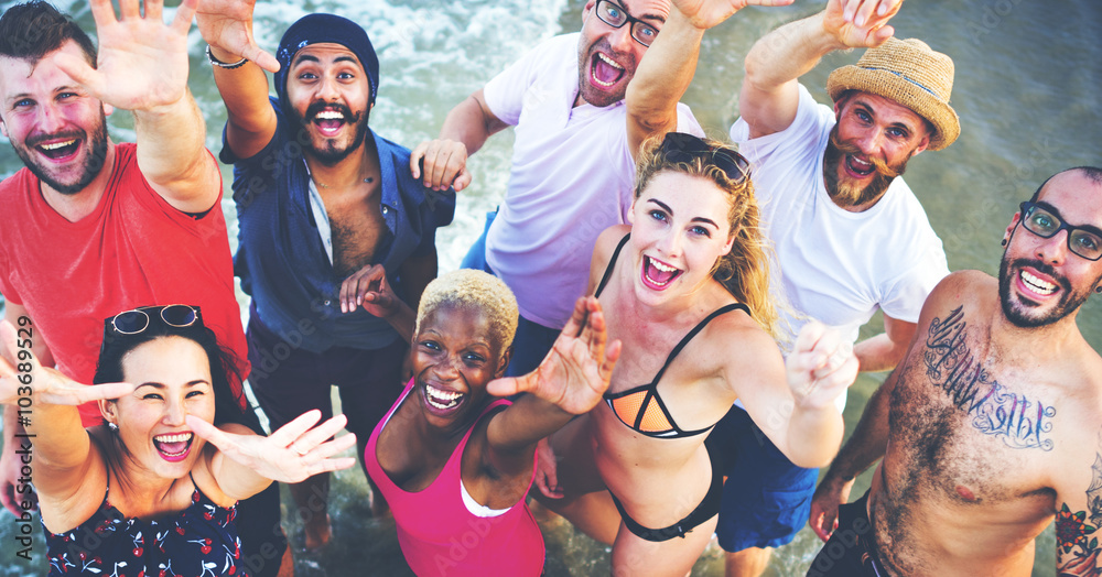 Summer Beach Friendship Holiday Vacation Concept Summer Beach Friendship Holiday Vacation Concept