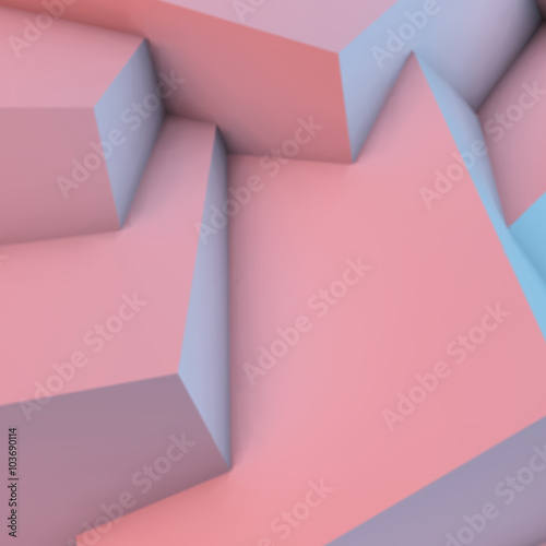 Abstract background with rose quartz and serenity cubes