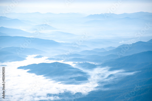 Beautiful layers of mountain landscape