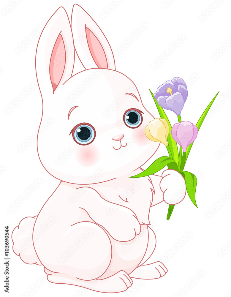 Fototapeta premium Bunny & Flowers