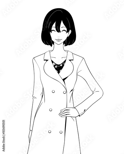 女性 / 春コート / 笑顔