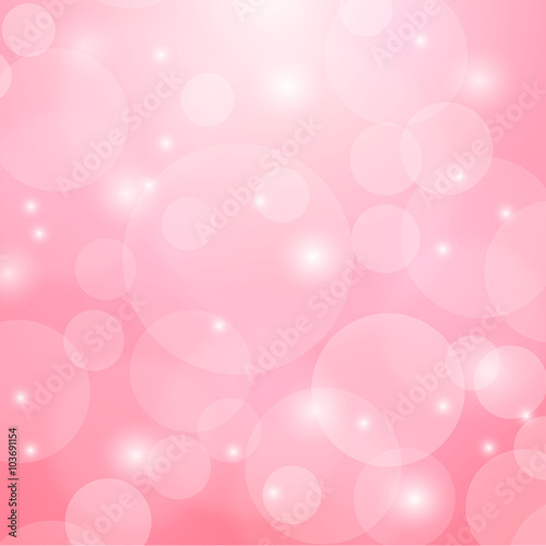 Abstract pink bokeh light background. Vector illustration.