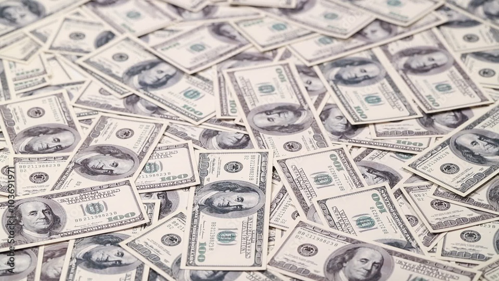 Close up dollar banknotes in motion Close up dollar banknotes in motion