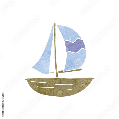 retro cartoon sail ship