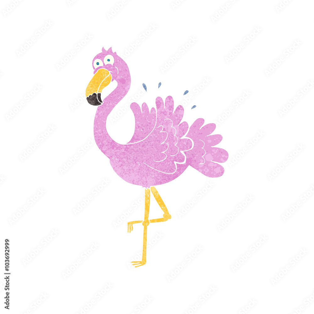 retro cartoon flamingo retro cartoon flamingo