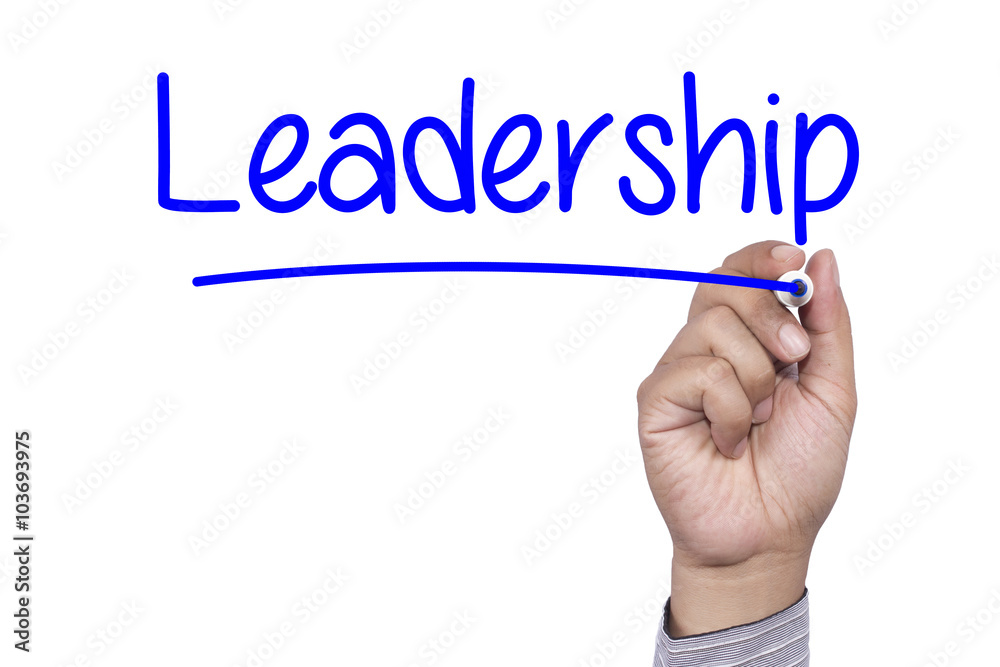 Business concept handwriting marker and write Leadership