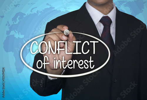 Business concept handwriting marker and write Conflict of Interest