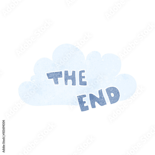 retro cartoon The End symbol