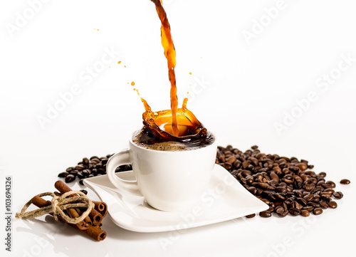 Cup of coffee splash
