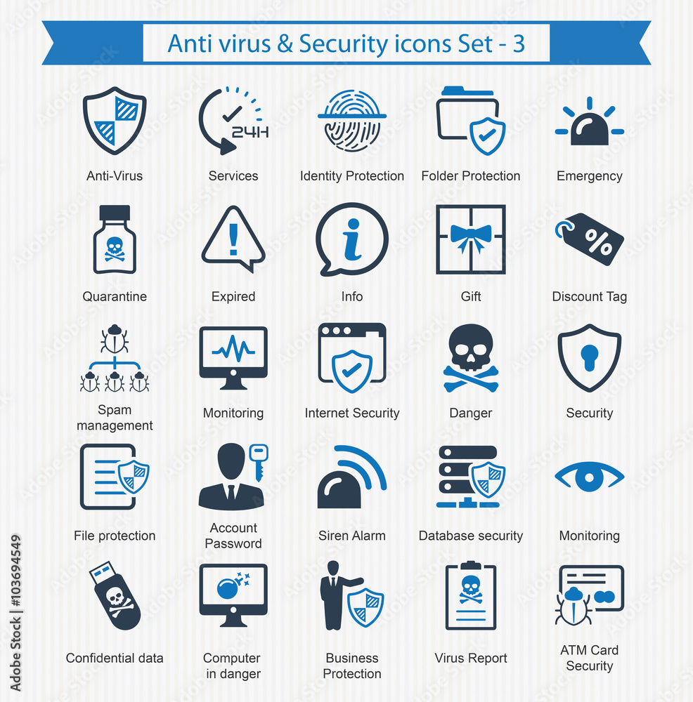 Anti virus & Security icons - Set 3 Anti virus & Security icons - Set 3