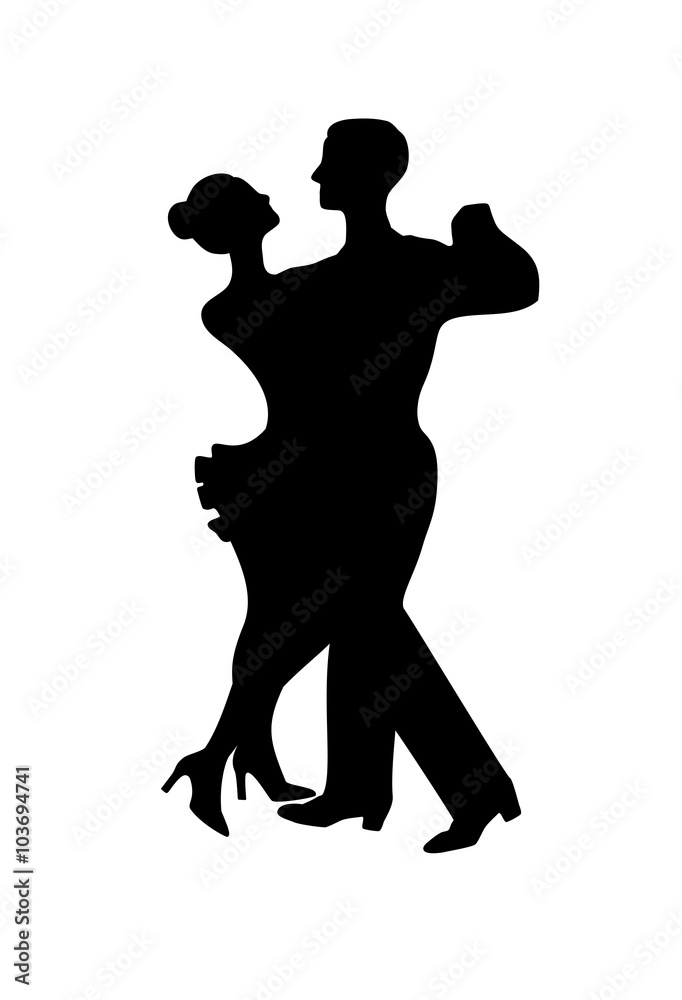 Silhouette of dancing couple