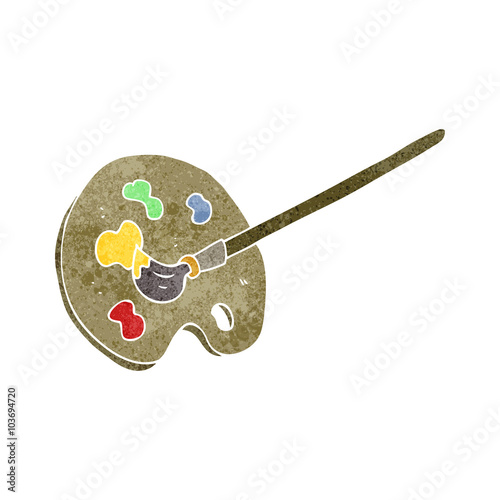 retro cartoon artist palette