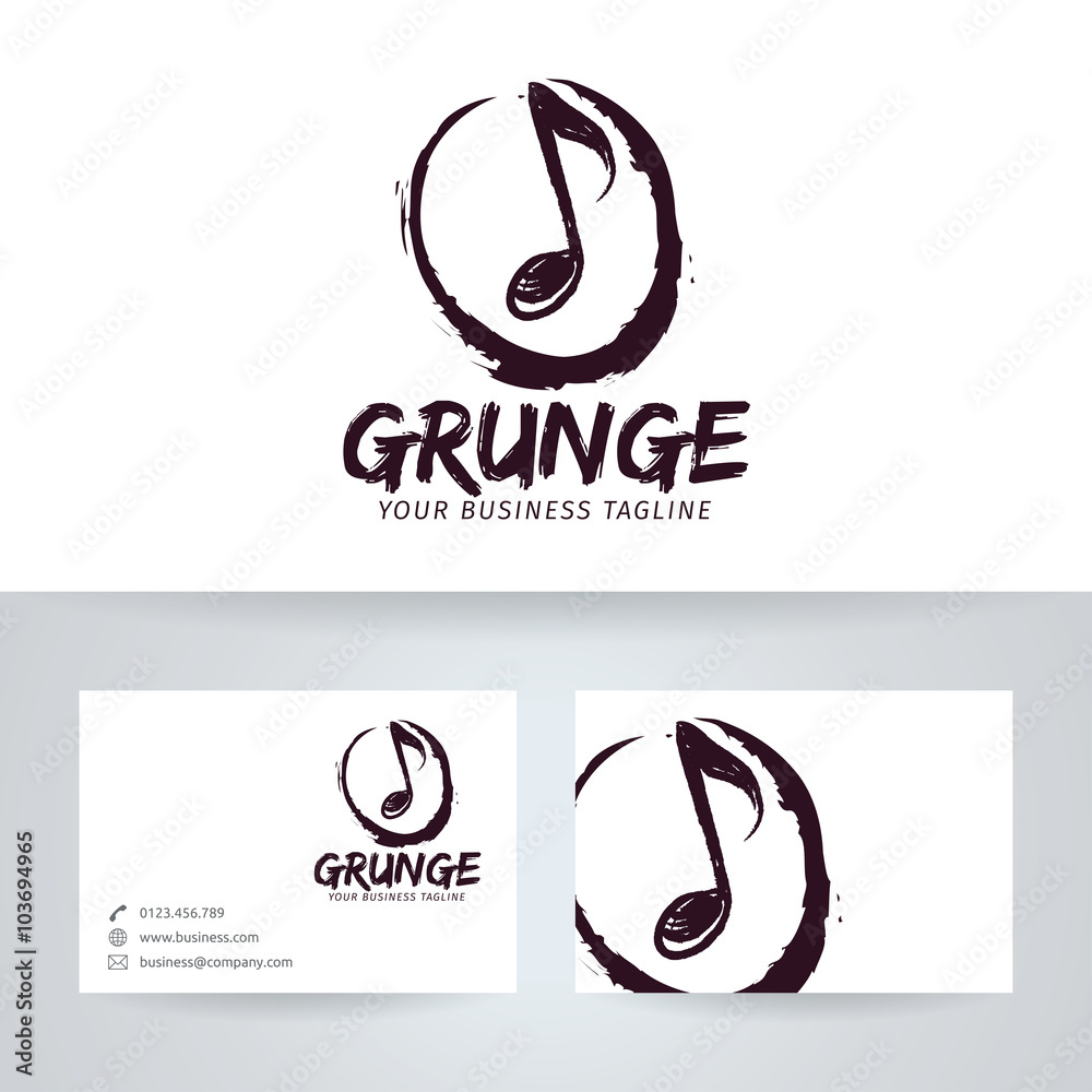 Grunge studio vector logo with business card template Stock Vector ...