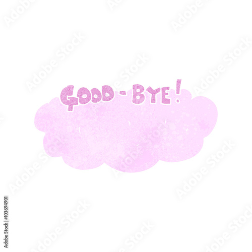 retro cartoon goodbye sign