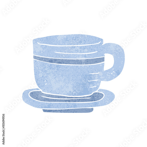 retro cartoon cup and saucer