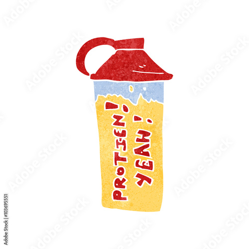 retro cartoon protein shake