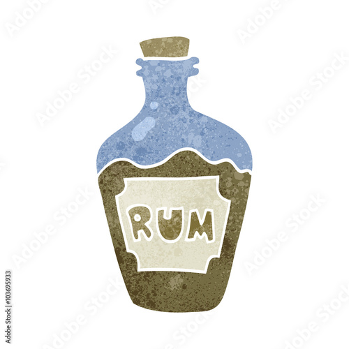 retro cartoon rum bottle