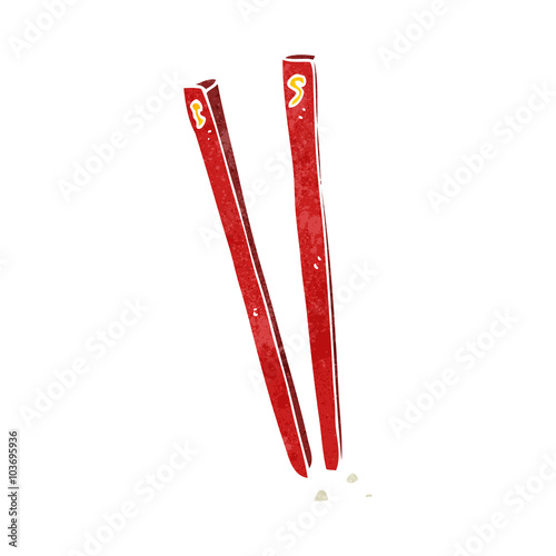 retro cartoon chopsticks