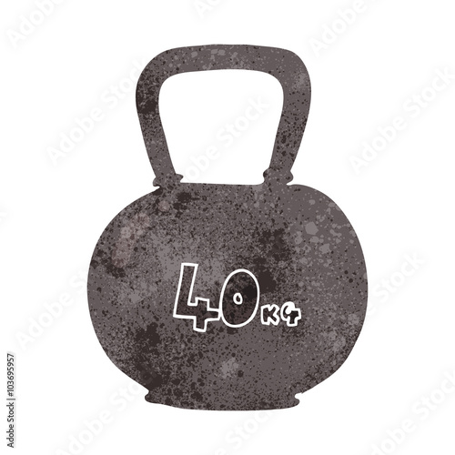 retro cartoon 40kg kettle bell weight