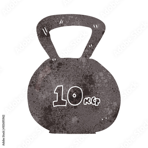 retro cartoon 10kg kettle bell weight