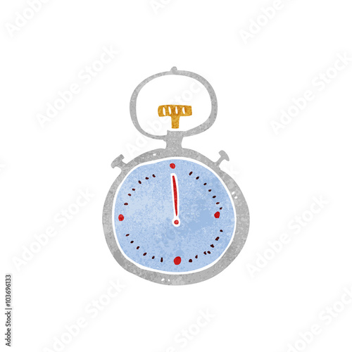 retro cartoon stop watch