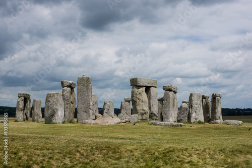 Stonehenge with cloudy sky and nobody