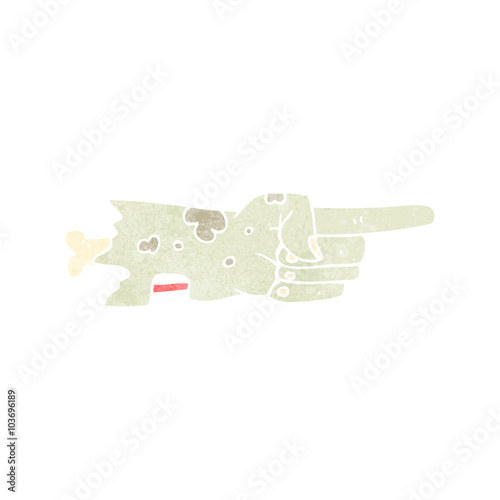 retro cartoon pointing zombie hand