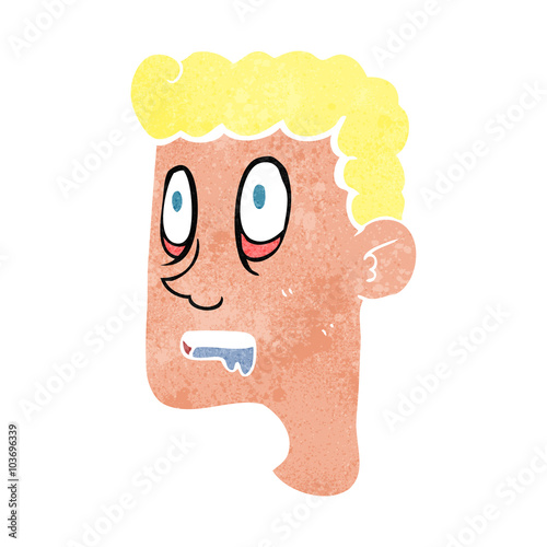 retro cartoon staring man drooling