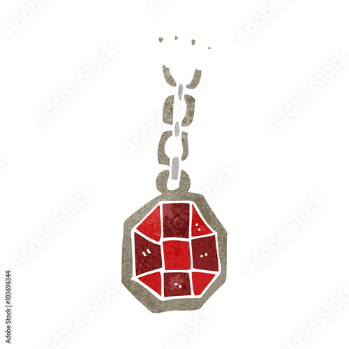 retro cartoon huge gem pendant