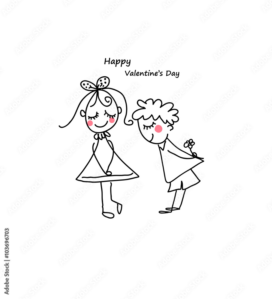 Couple in love together, valentine sketch for your design Couple in love together, valentine sketch for your design