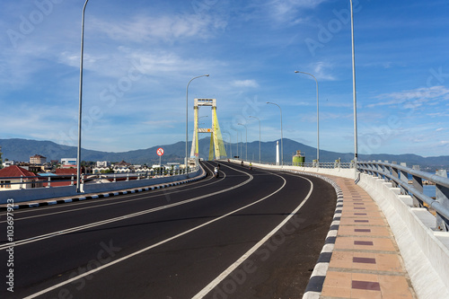 Bridge over the harbor in Manado  Indonesia