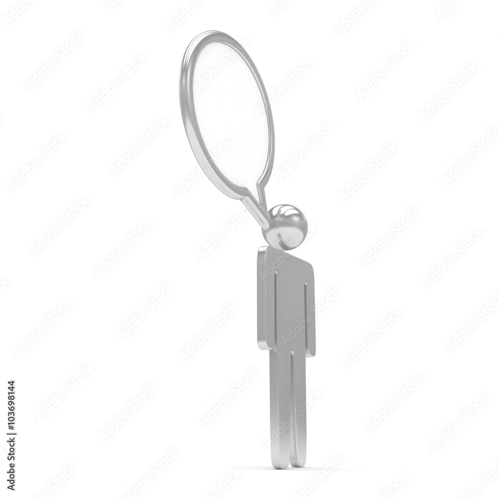 3d man with talk bubbles isolated over a white background 3d man with talk bubbles isolated over a white background