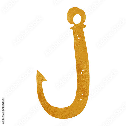 retro cartoon fish hook