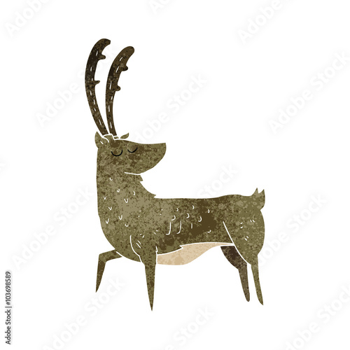 retro cartoon manly stag