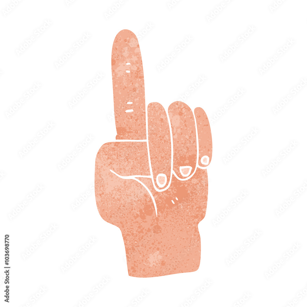 Obraz premium retro cartoon pointing hand