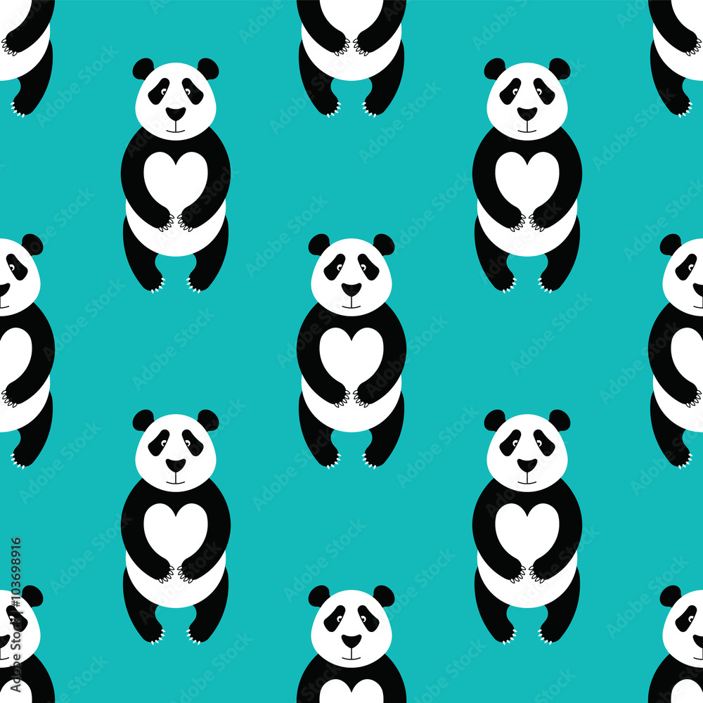 Pandas bear flat. Panda animal isolated. Pandas bear flat. Panda animal isolated.