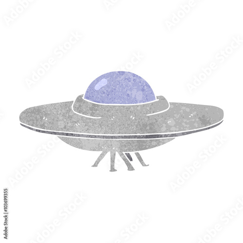 retro cartoon flying saucer