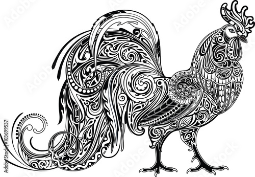 Cockerel, monochrome