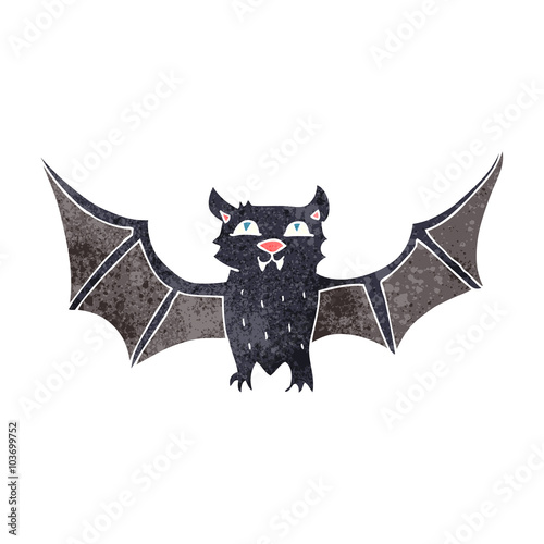 retro cartoon halloween bat