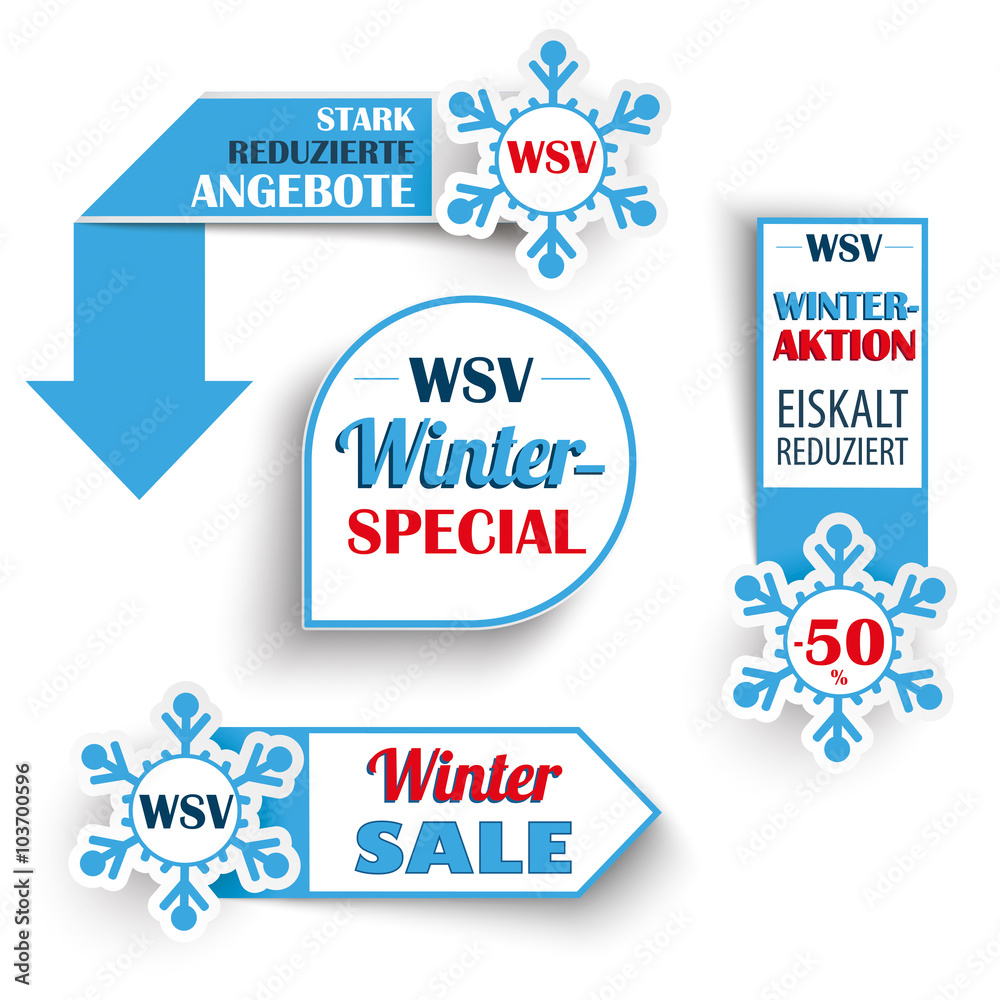 Winter Sale Markers Snowflakes