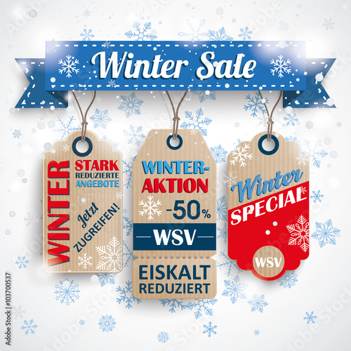 WSV Ribbon Price Stickers Snowflakes